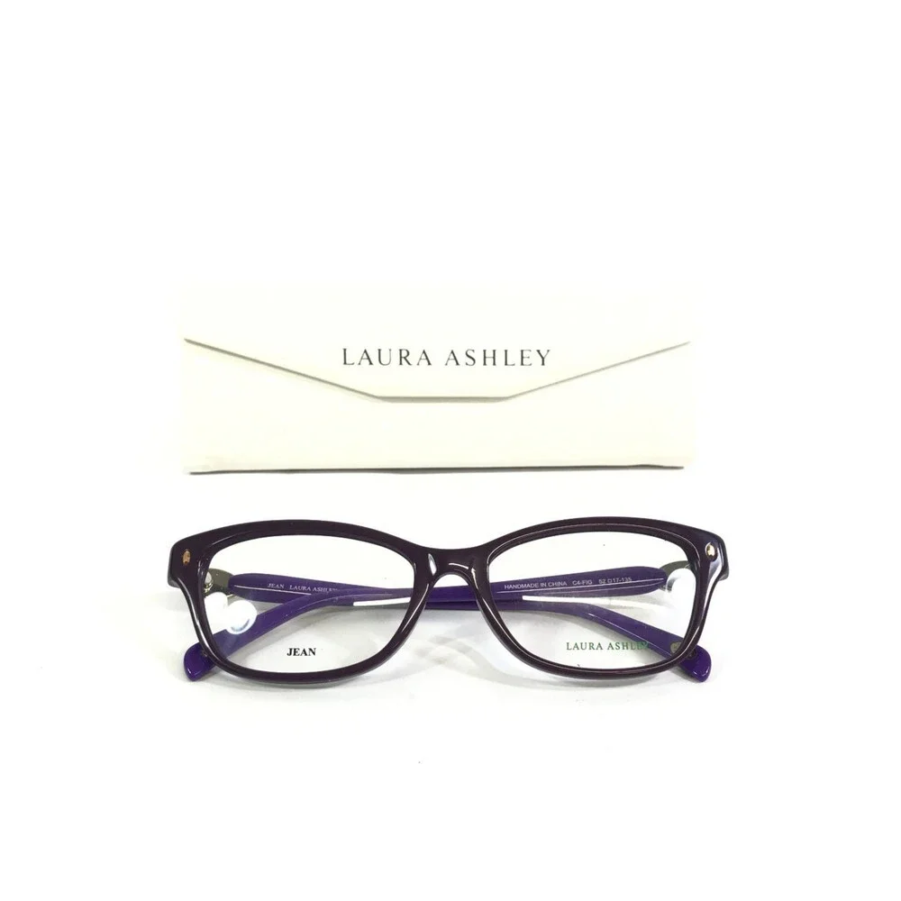 Laura Ashley Eyeglasses Frames Jean C4-FIG Purple Orange Gold Cat Eye 52-17-135